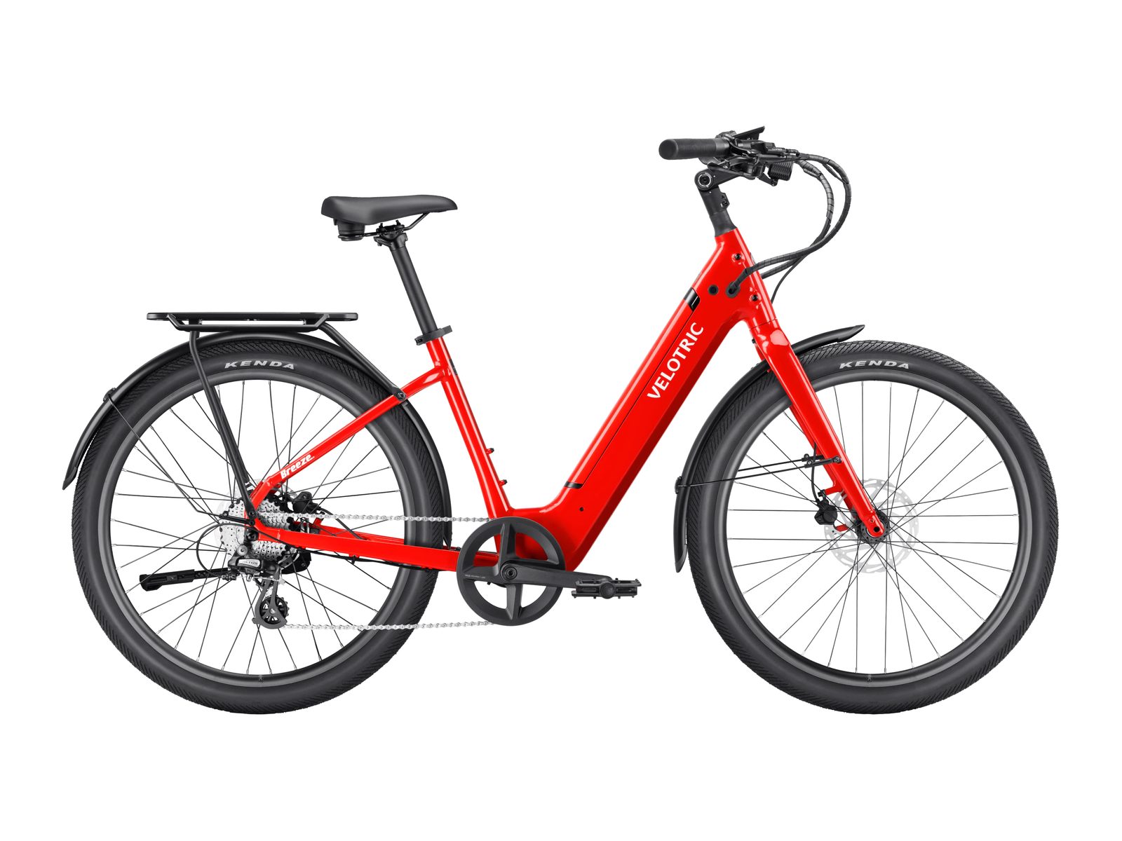 Velotric Breeze 1 in Classic Scarlet, side view