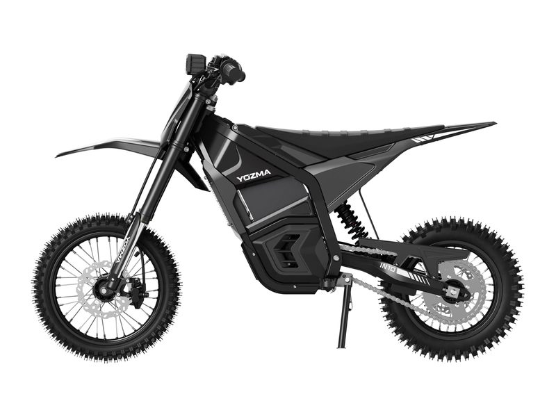 Yozma IN 10 electric mini dirt bike in Black, side view