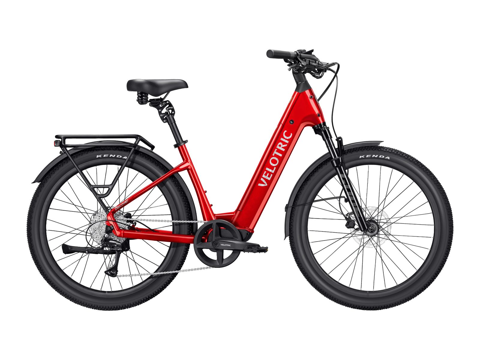 Velotric Discover 3 in Cherry Crimson, side view