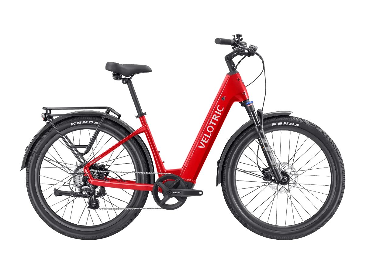 Velotric Discover 2 in Cherry Crimson, side view