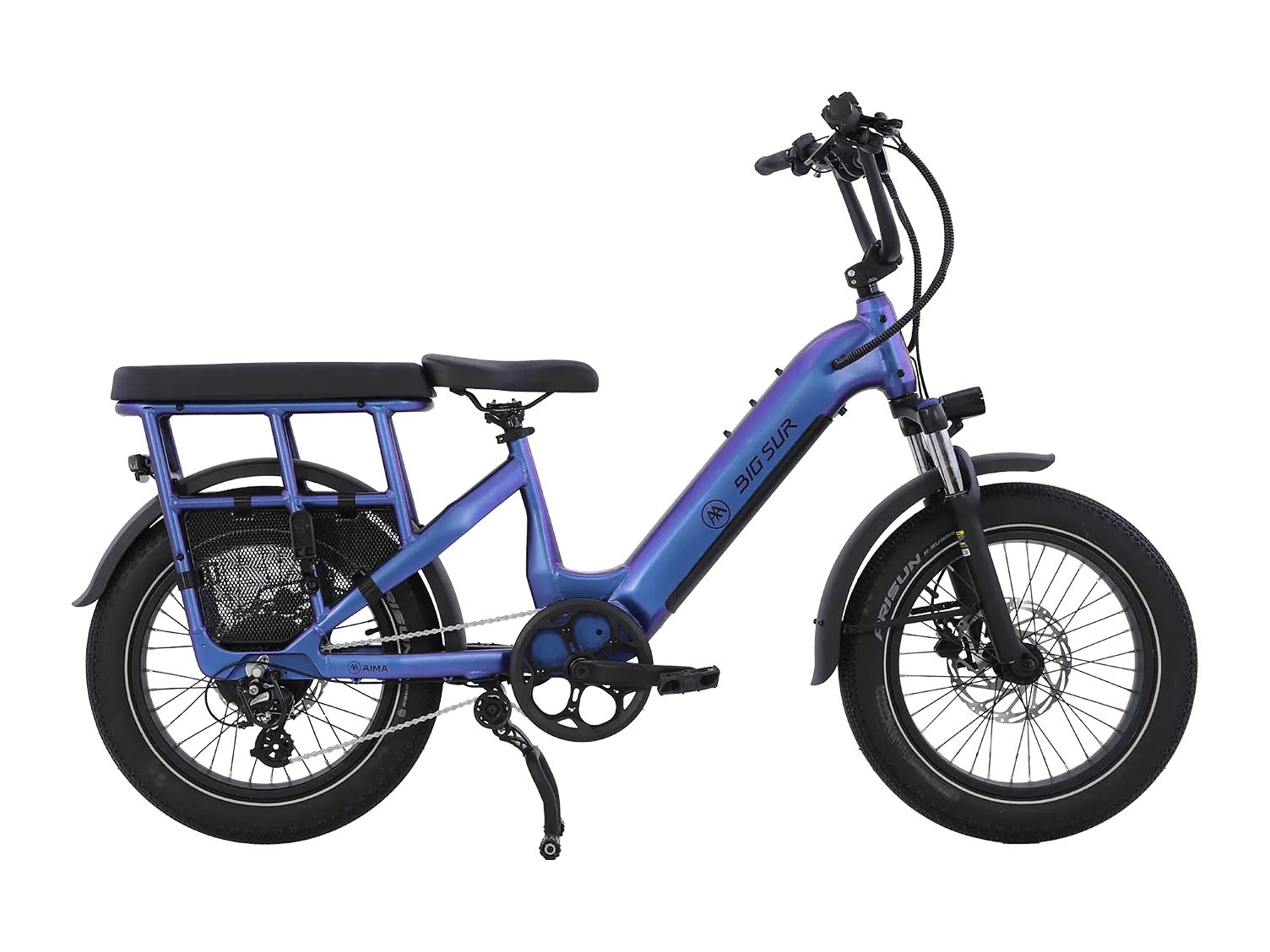 AIMA Big Sur U cargo e-bike in Cosmic Purple, side view