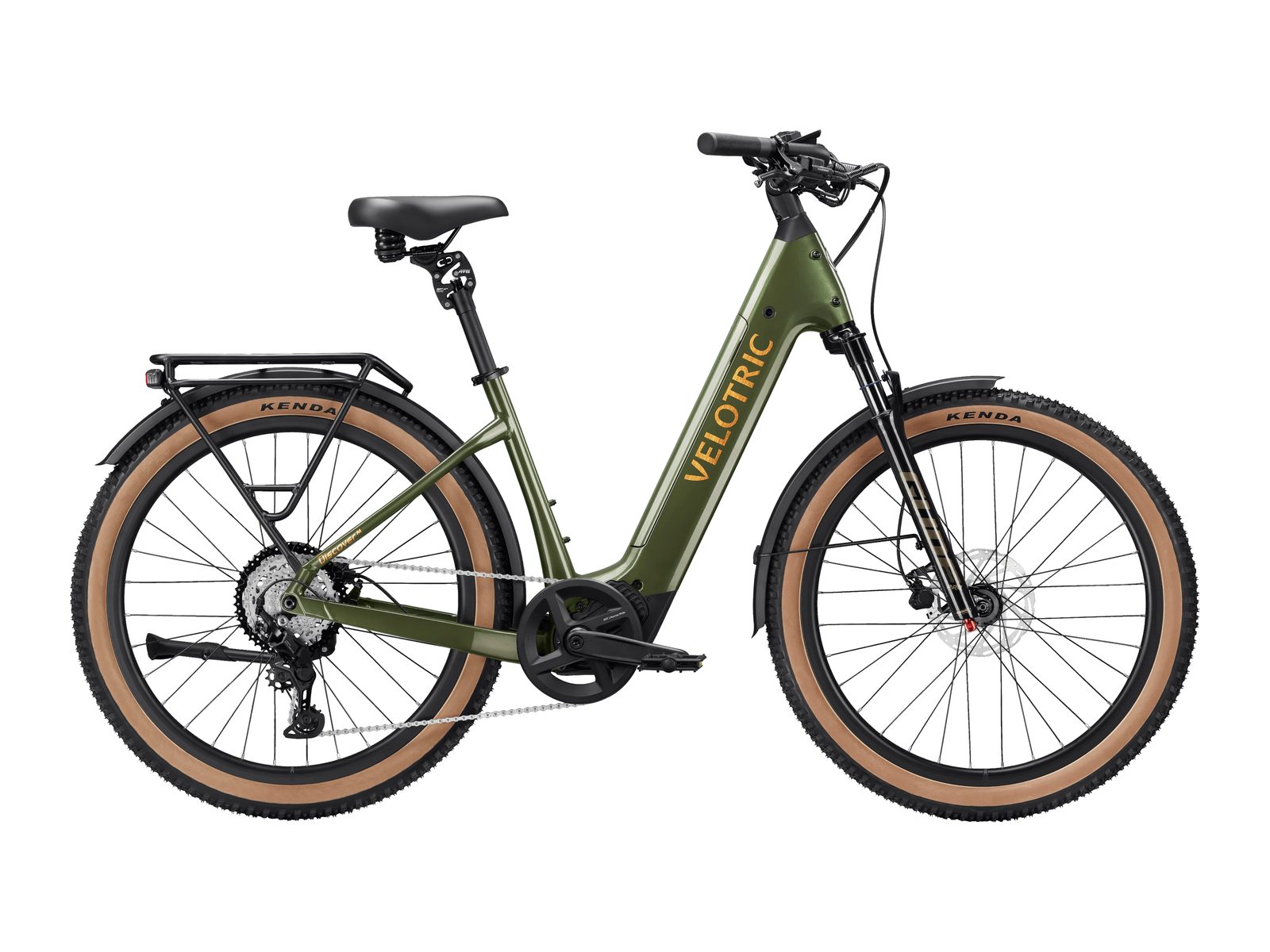 Velotric Discover M in Olivine Green, side view