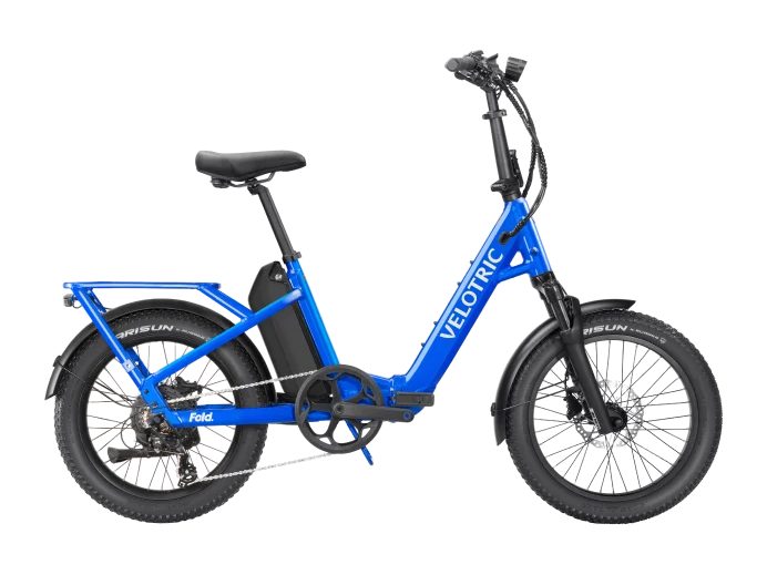 Velotric Fold 1 Plus in Electric Blue, side view