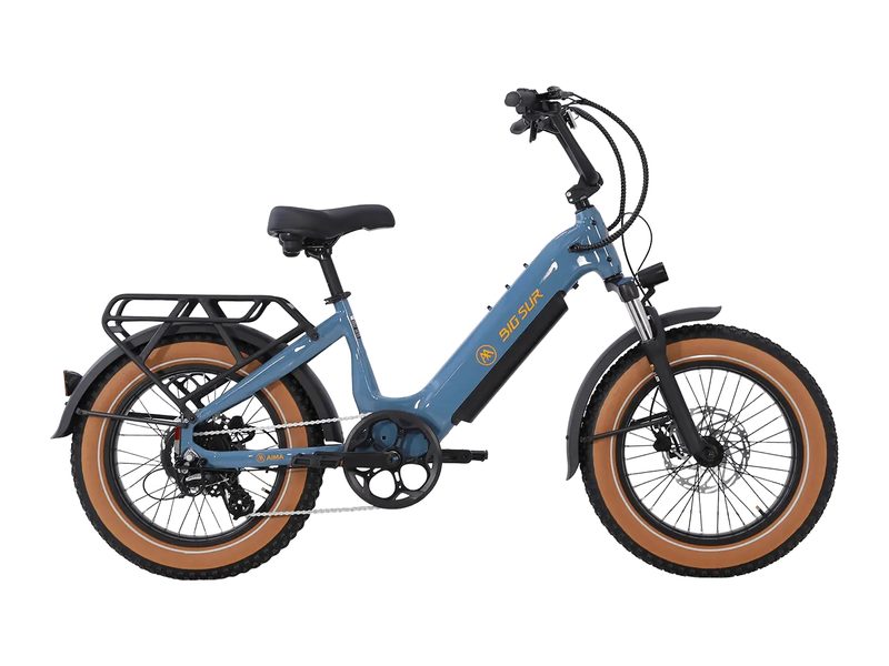 AIMA Big Sur Sport 2.0 fat-tire e-bike in Sea Breeze Blue, side view