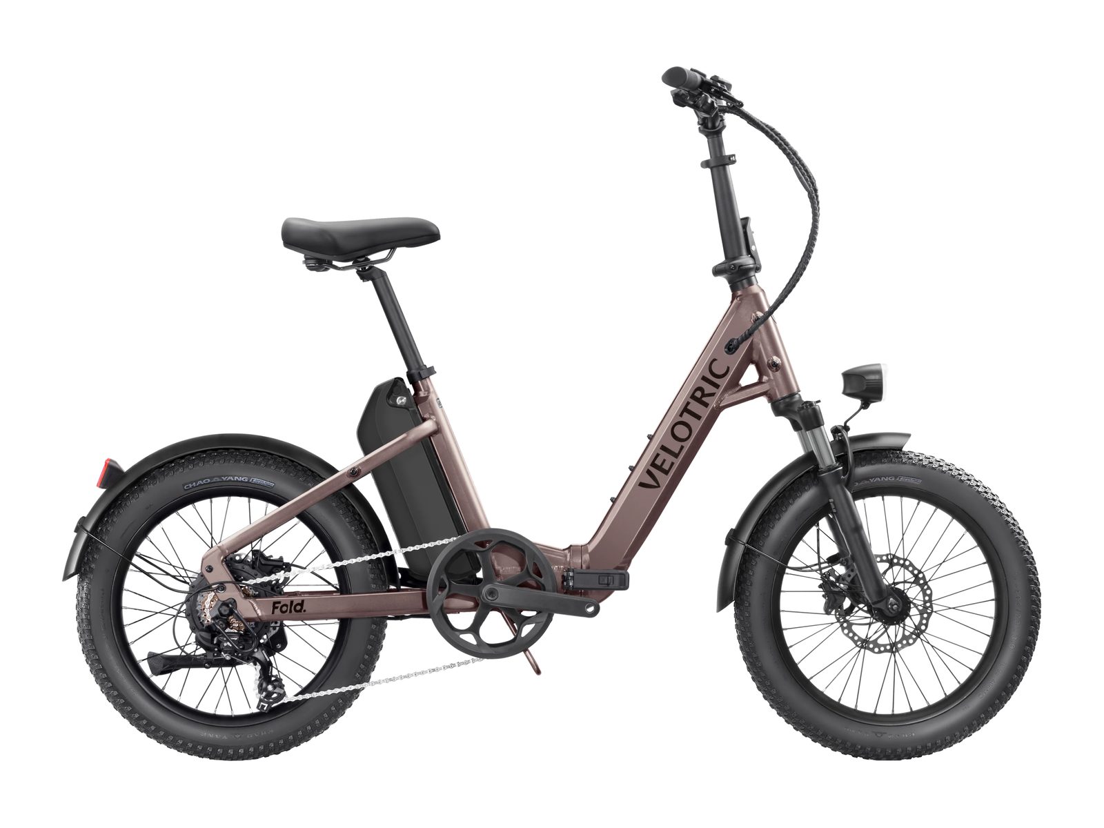 Velotric Fold 1 Lite in Eclipse Brown, side view