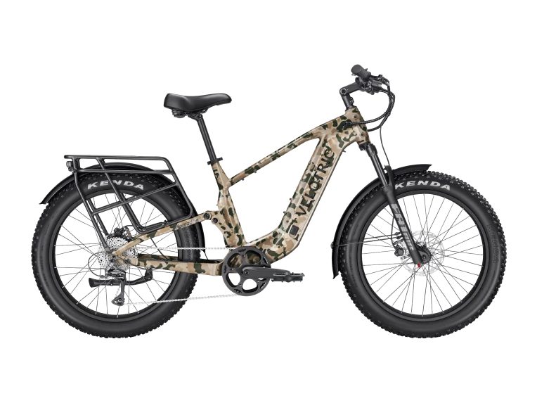 Velotric Nomad 2X High-Step in Multi-Terrain Camo, side view