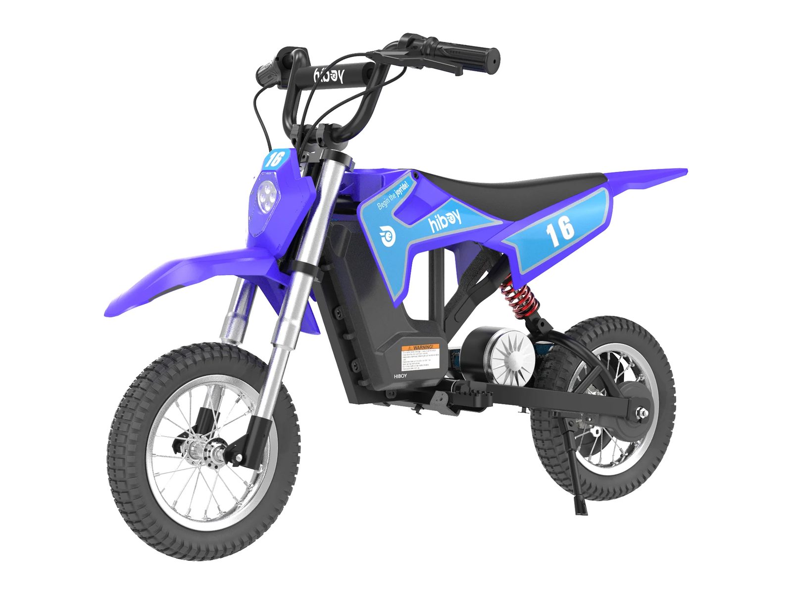 Hiboy DK1 kids electric dirt bike in Blue, side view